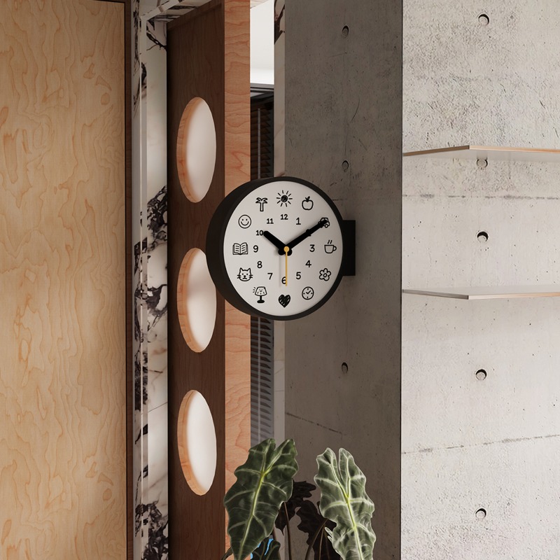 Table Watch Luxury - ساعة حائط حديثة مزدوجة الجوانب، ساعة
