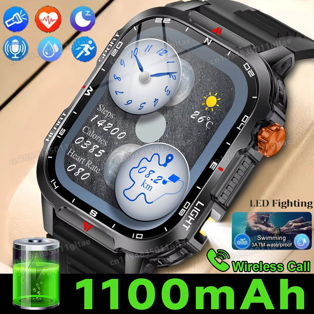 Titanium Sport Watch - ساعة ذكية عسكرية للرجال للاستخدام الخارجي