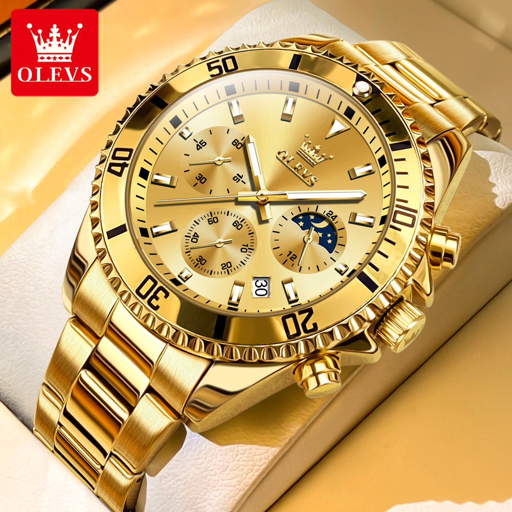 ساعة OLEVS 2870 للرجال، ساعة ف - مراجعة Luxury Watch Hd وسعره