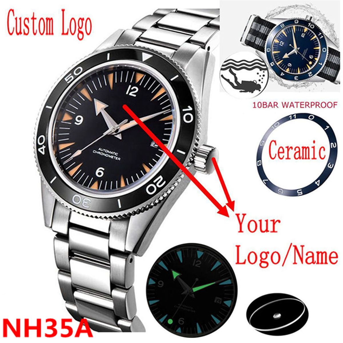 شعار مخصص NH35 ساعة يد تعمل با - مراجعة Luxury Watch Exchange وسعره