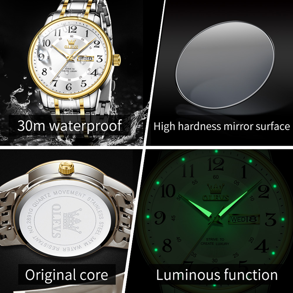 ساعات OLEVS كاجوال عصرية للرجا - مراجعة Luxury Watch With Arabic Numerals وسعره
