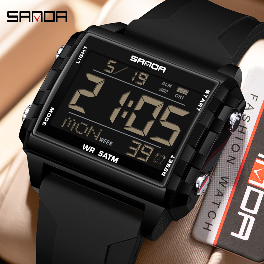 ساعة SANDA Brand Fashion LED ل - مراجعة Luxury Watch Brands In World وسعره