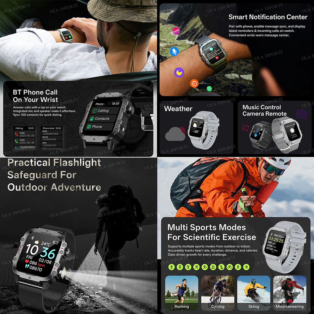 ساعة ذكية عسكرية للرجال للاستخ - مراجعة Titanium Sport Watch وسعره
