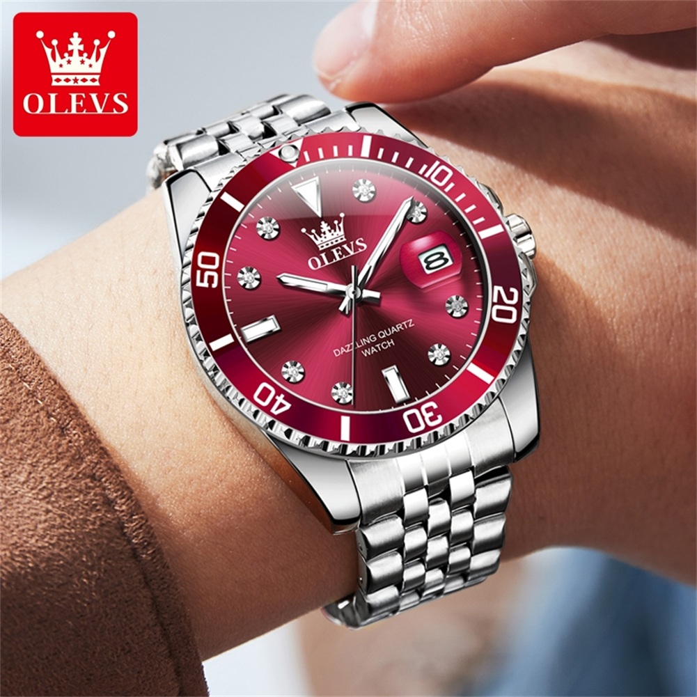 OLEVS 9809 ساعة رجالية أصلية ف - مراجعة Luxury Watch Hd وسعره