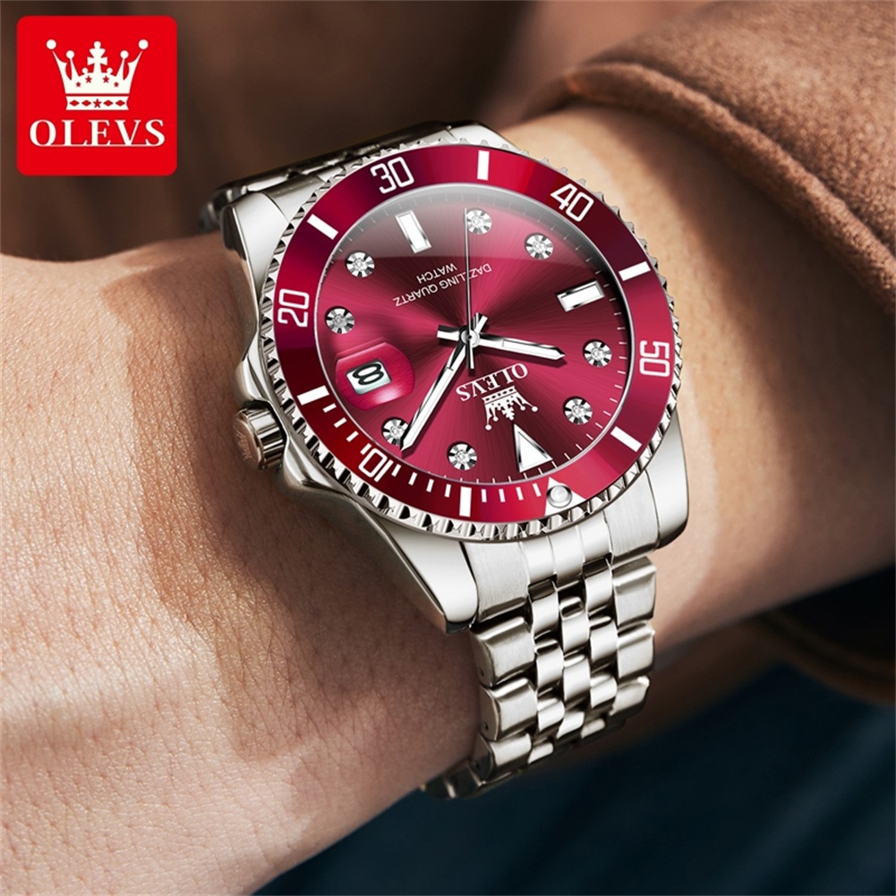 OLEVS 9809 ساعة رجالية أصلية ف - مراجعة Luxury Watch Hd وسعره
