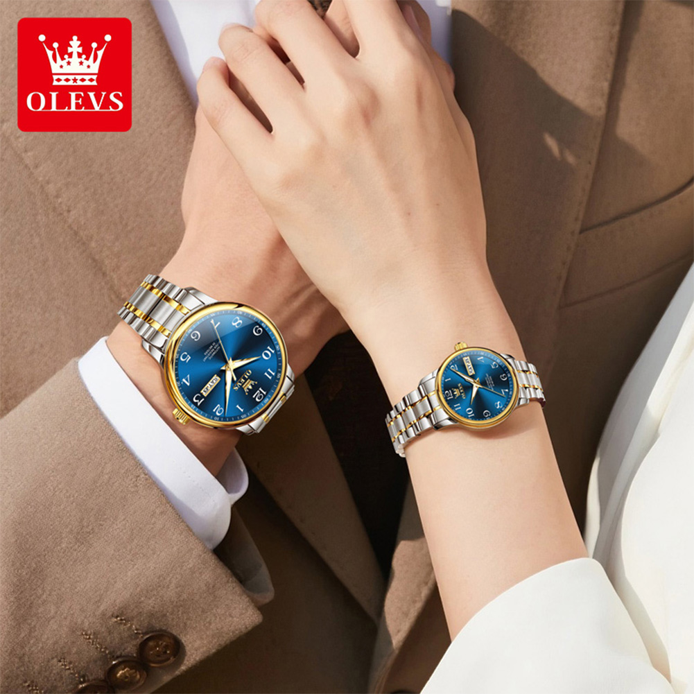 ساعة OLEVS الأصلية للأزواج، قط - مراجعة Luxury Watch With Arabic Numerals وسعره