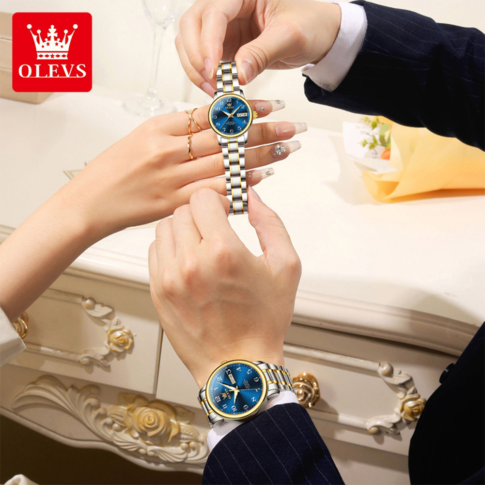 ساعة OLEVS الأصلية للأزواج، قط - مراجعة Luxury Watch With Arabic Numerals وسعره