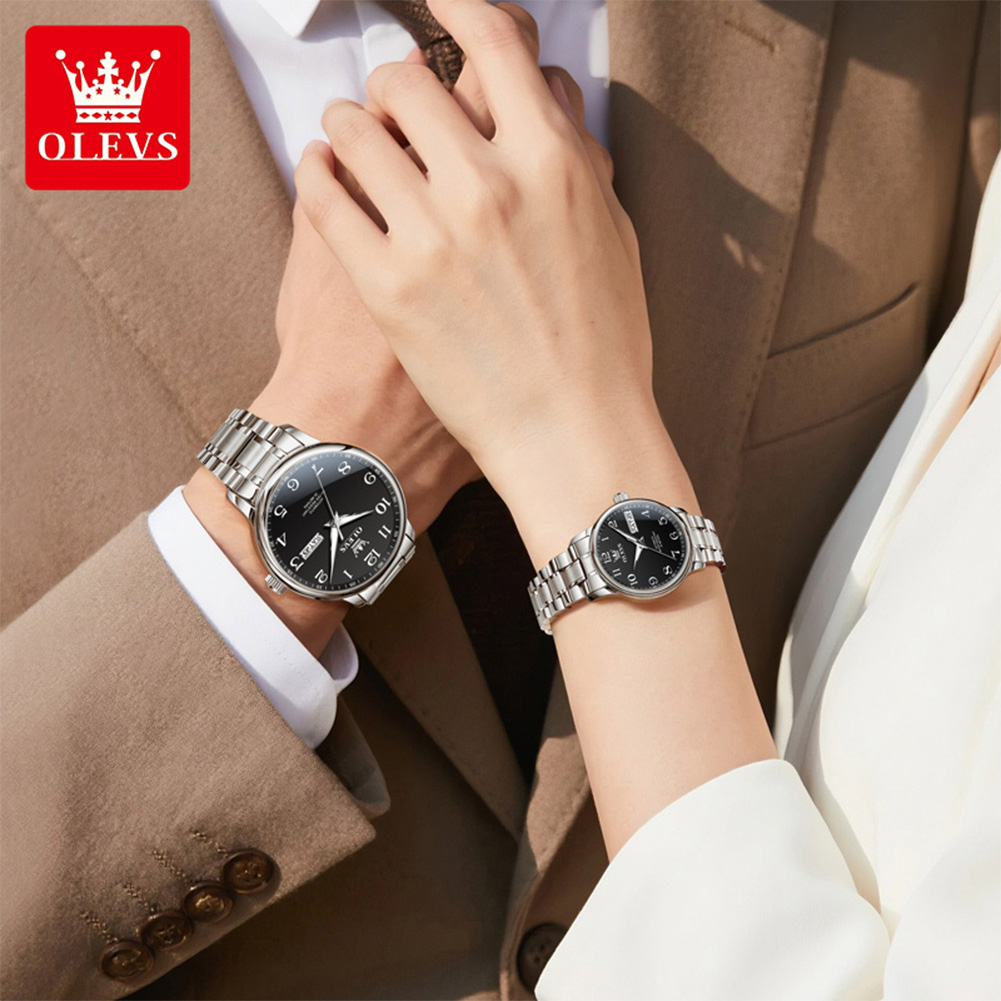 ساعة OLEVS الأصلية للأزواج، قط - مراجعة Luxury Watch With Arabic Numerals وسعره